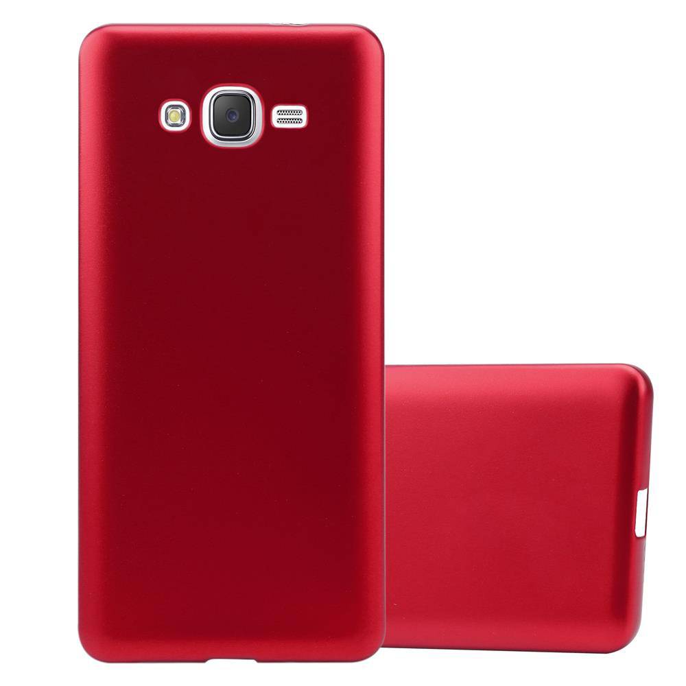 Cadorabo Schutzhülle für Samsung Galaxy J7 2015 Hülle in Rot Handyhülle TPU Silikon Etui Cover Case