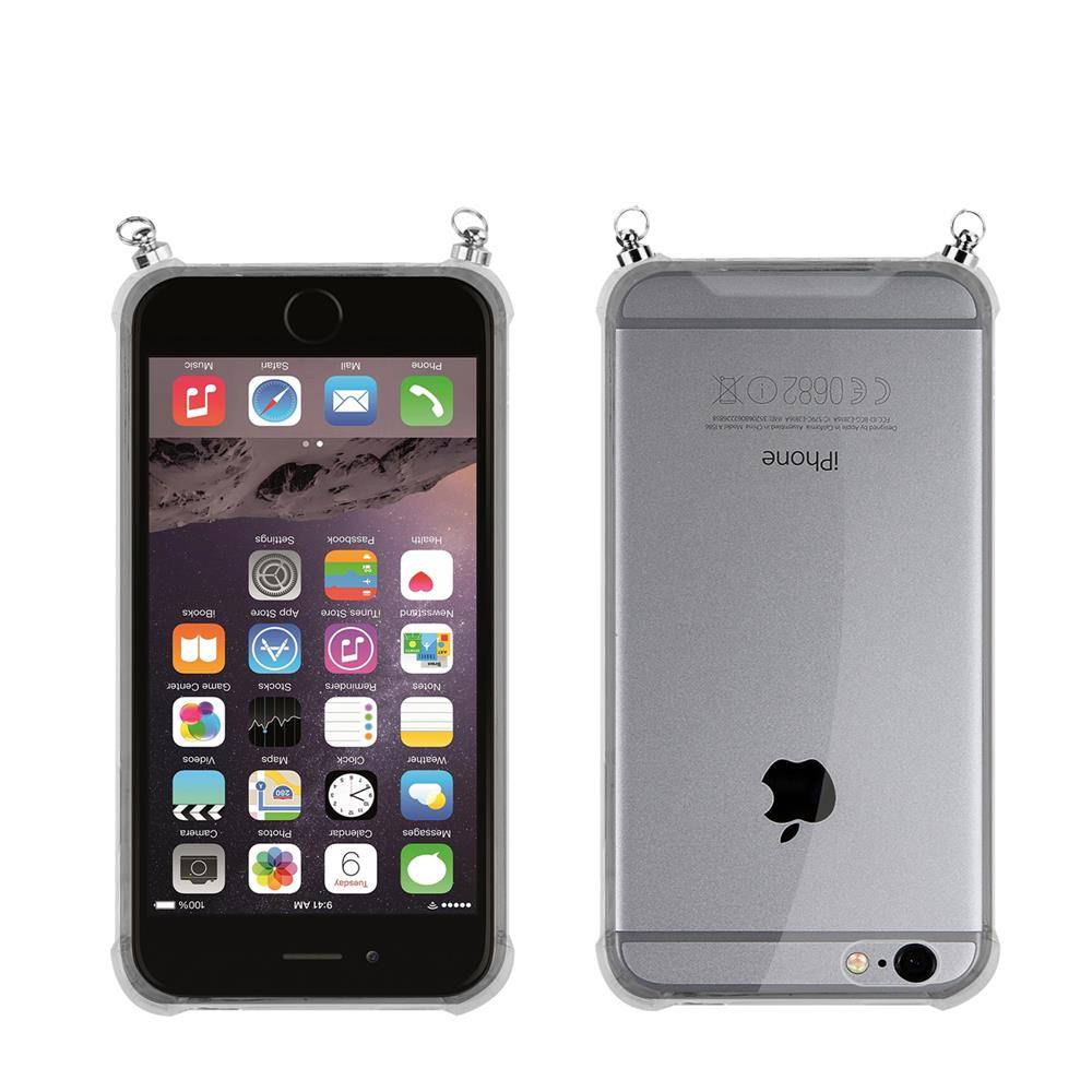 Silikon Hülle Handykette für Apple iPhone 6 PLUS / 6S PLUS mit goldenen Ringen in DURCHSICHTIG