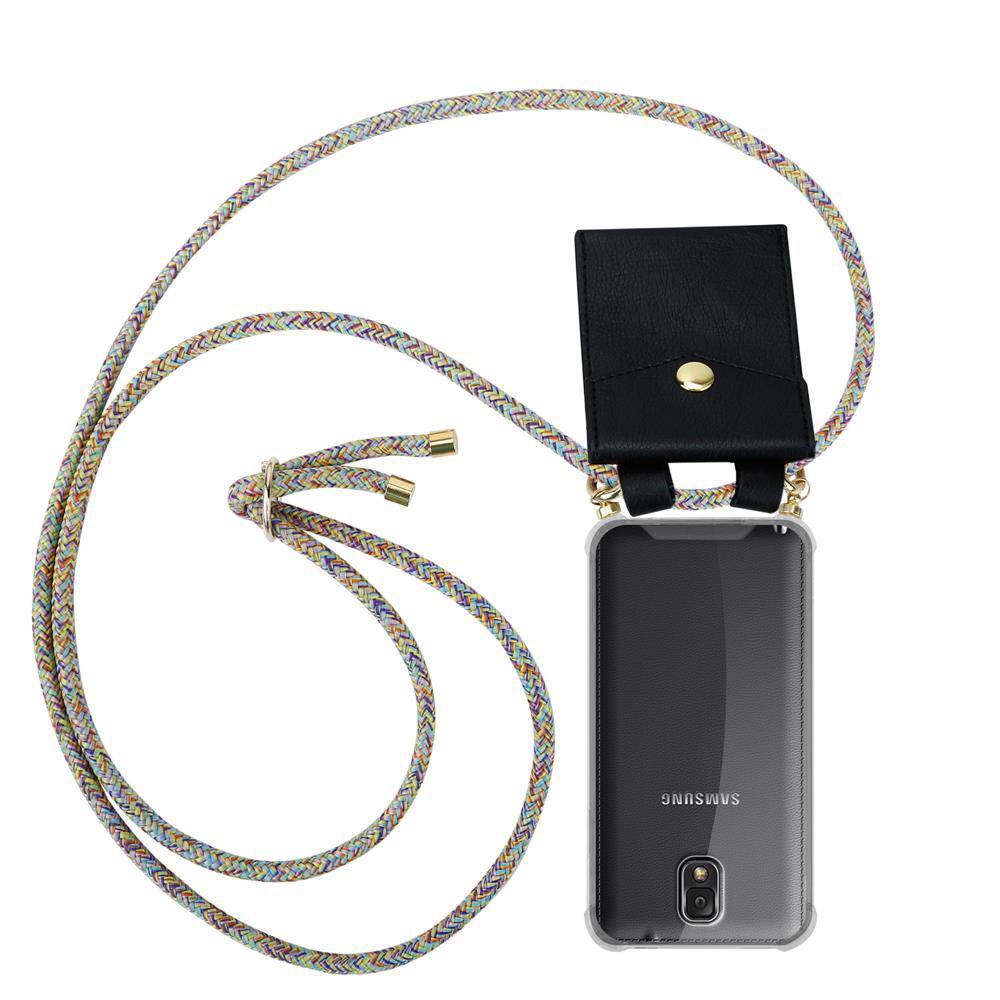 Cadorabo Hülle für Samsung Galaxy NOTE 3 Schutzhülle in Gelb Handy Kette Silikon Kordel abnehmbares Etui