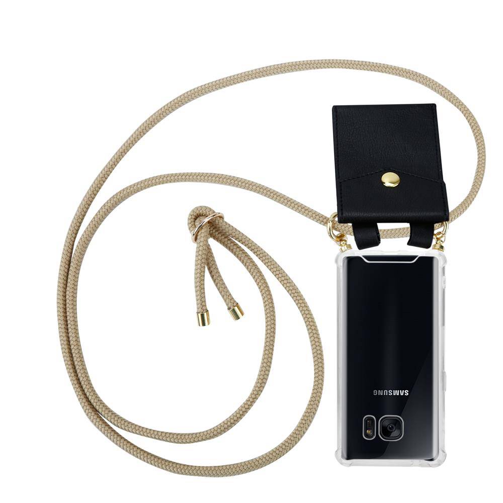 Cadorabo Hülle für Samsung Galaxy S7 Schutzhülle in Braun Handy Kette Silikon Kordel abnehmbares Etui