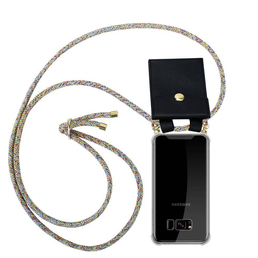 Cadorabo Hülle für Samsung Galaxy S8 Schutzhülle in Gelb Handy Kette Silikon Kordel abnehmbares Etui