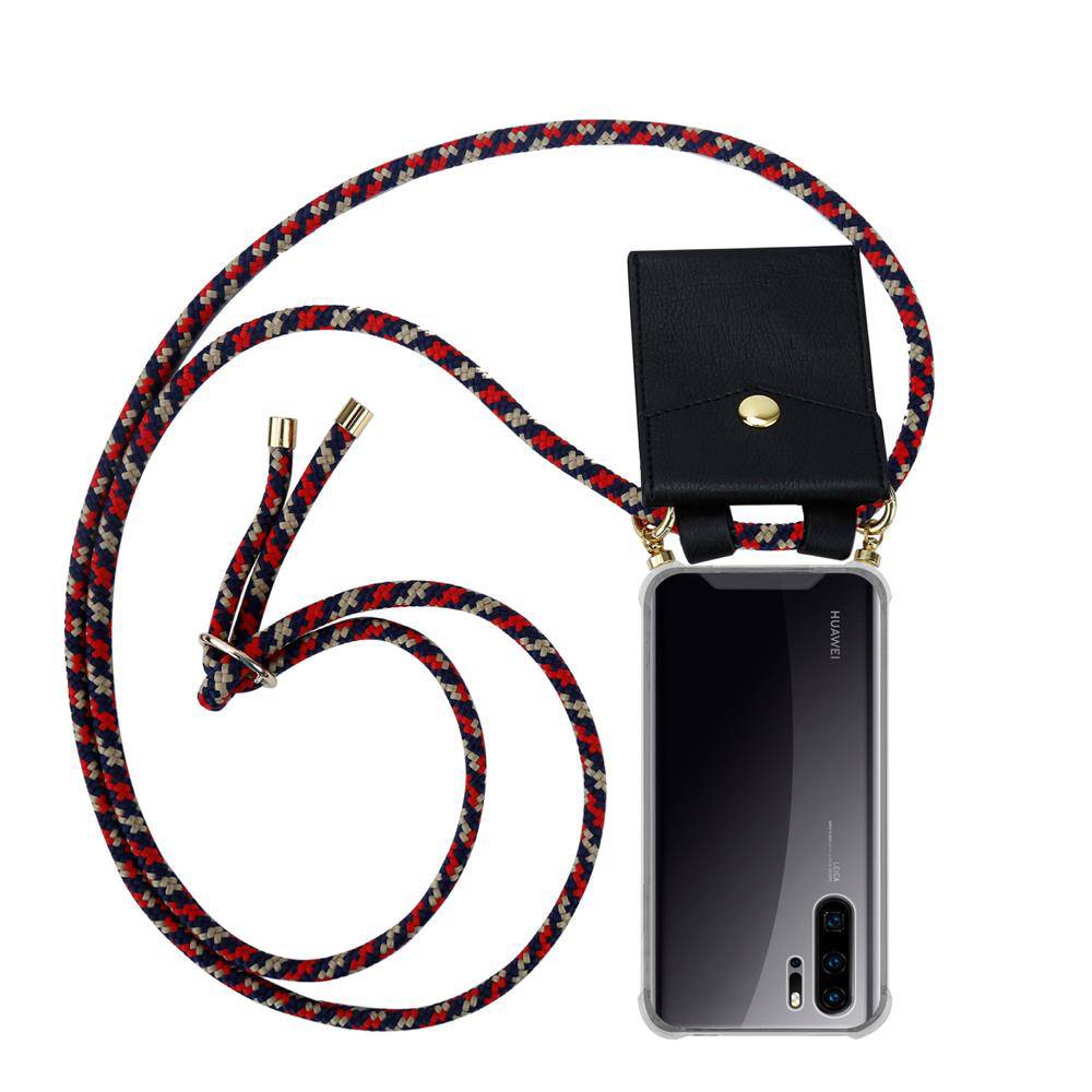 Cadorabo Hülle für Huawei P30 PRO Schutzhülle in Blau Handy Kette Silikon Kordel abnehmbares Etui