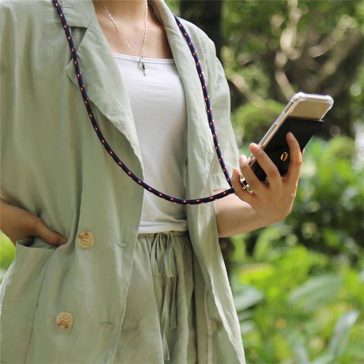 Cadorabo Hülle für Huawei P30 PRO Schutzhülle in Blau Handy Kette Silikon Kordel abnehmbares Etui