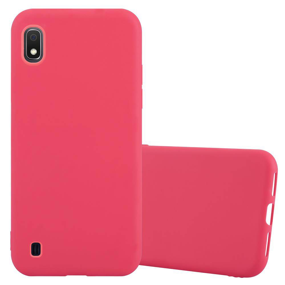 Cadorabo Hülle für Samsung Galaxy A10 / M10 Schutzhülle in Rot Handyhülle TPU Silikon Etui Case Cover
