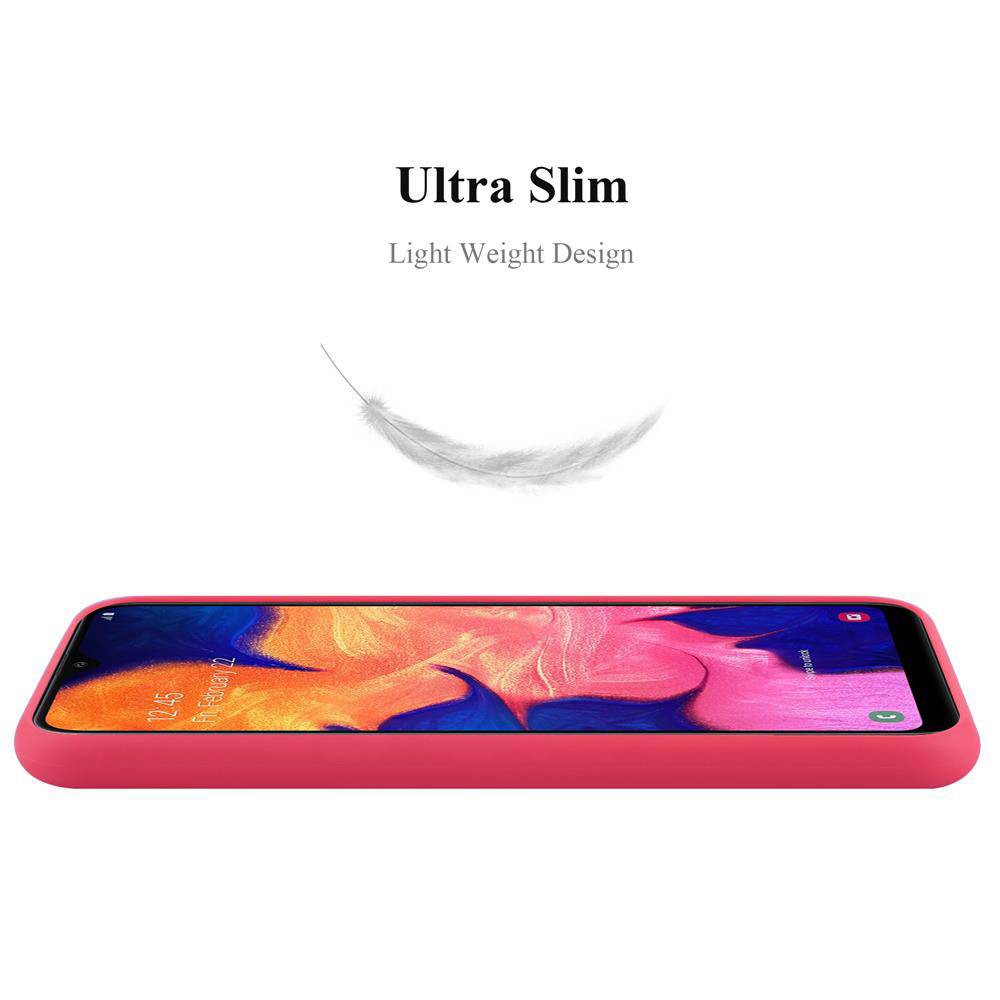 Cadorabo Hülle für Samsung Galaxy A10 / M10 Schutzhülle in Rot Handyhülle TPU Silikon Etui Case Cover