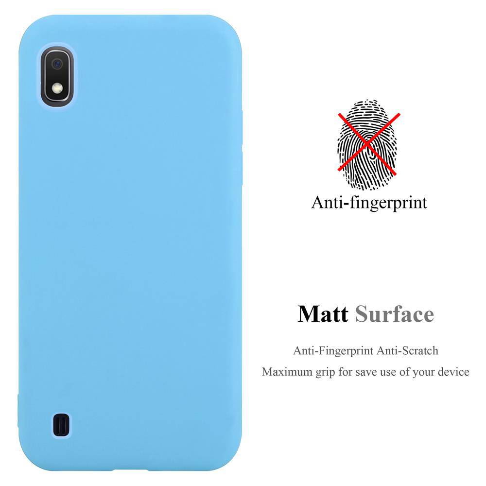 Cadorabo Hülle für Samsung Galaxy A10 / M10 Schutzhülle in Blau Handyhülle TPU Silikon Etui Case Cover