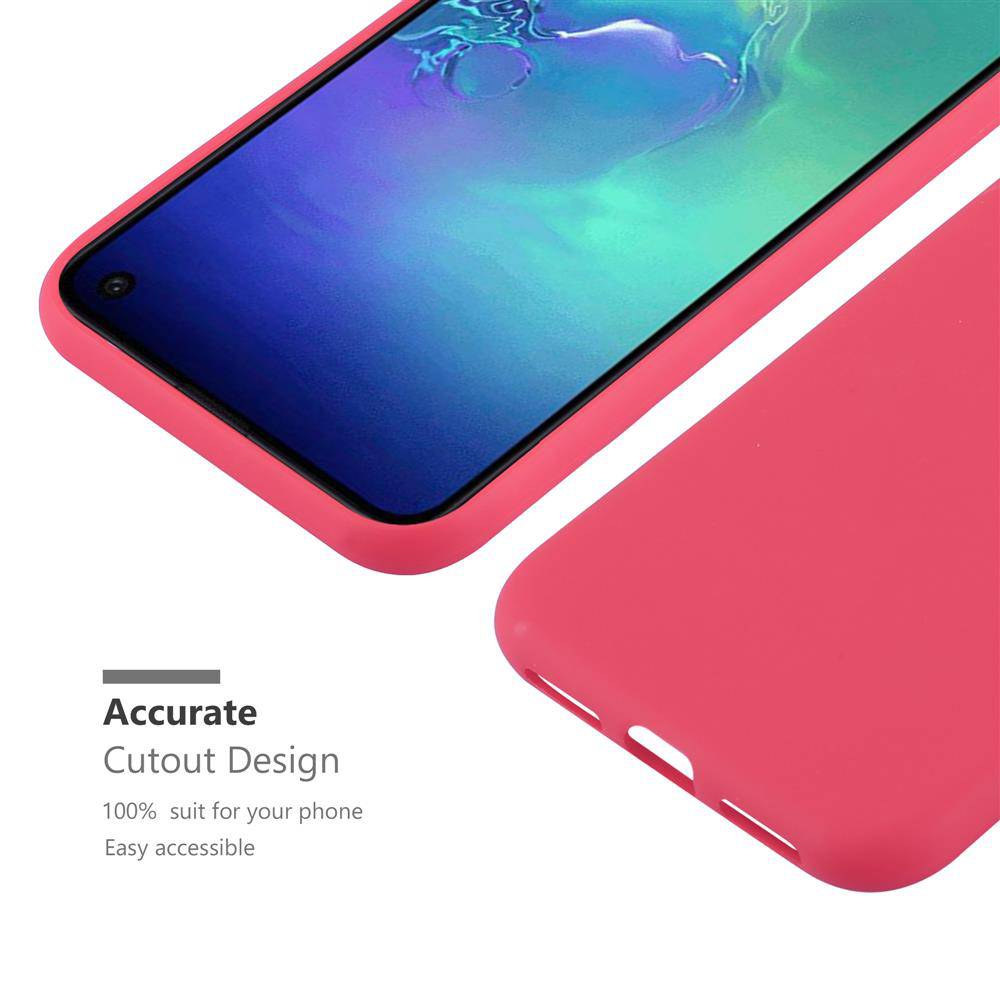 Cadorabo Hülle für Samsung Galaxy S10e Schutzhülle in Rot Handyhülle TPU Silikon Etui Case Cover