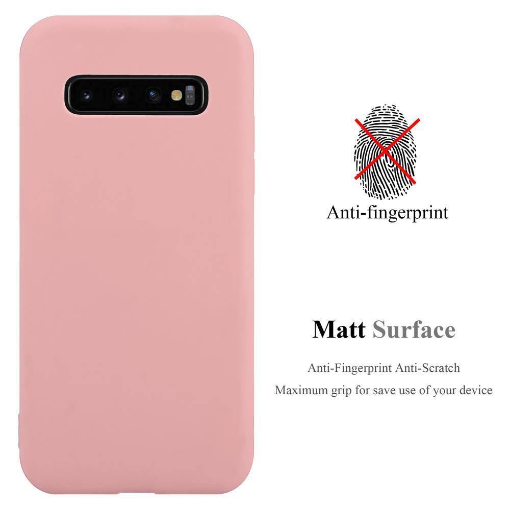 Cadorabo Hülle für Samsung Galaxy S10 4G Schutzhülle in Rosa Handyhülle TPU Silikon Etui Case Cover