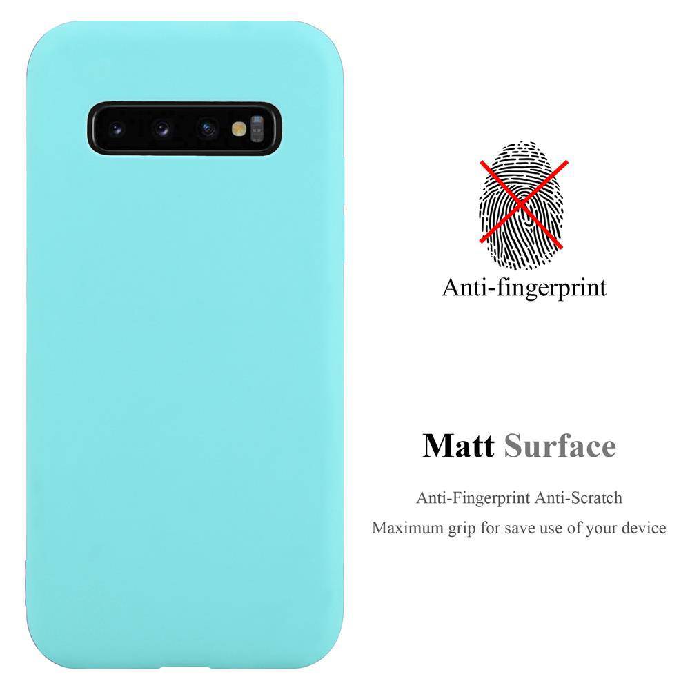 Cadorabo Hülle für Samsung Galaxy S10 4G Schutzhülle in Blau Handyhülle TPU Silikon Etui Case Cover