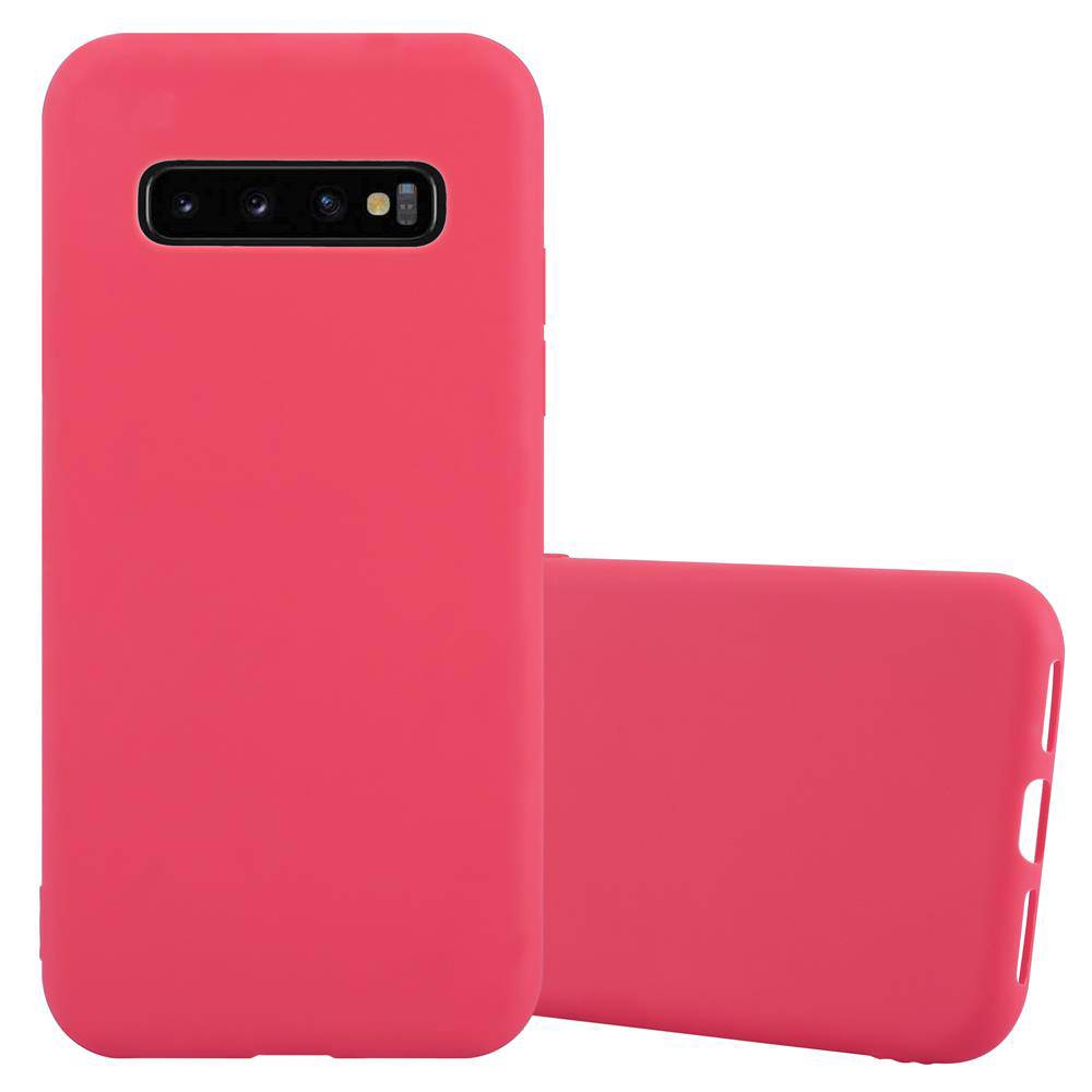 Cadorabo Hülle für Samsung Galaxy S10 PLUS Schutzhülle in Rot Handyhülle TPU Silikon Etui Case Cover