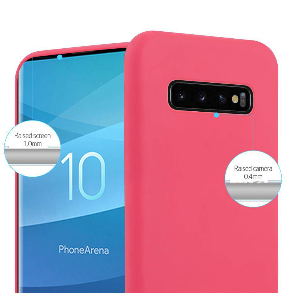 Cadorabo Hülle für Samsung Galaxy S10 PLUS Schutzhülle in Rot Handyhülle TPU Silikon Etui Case Cover