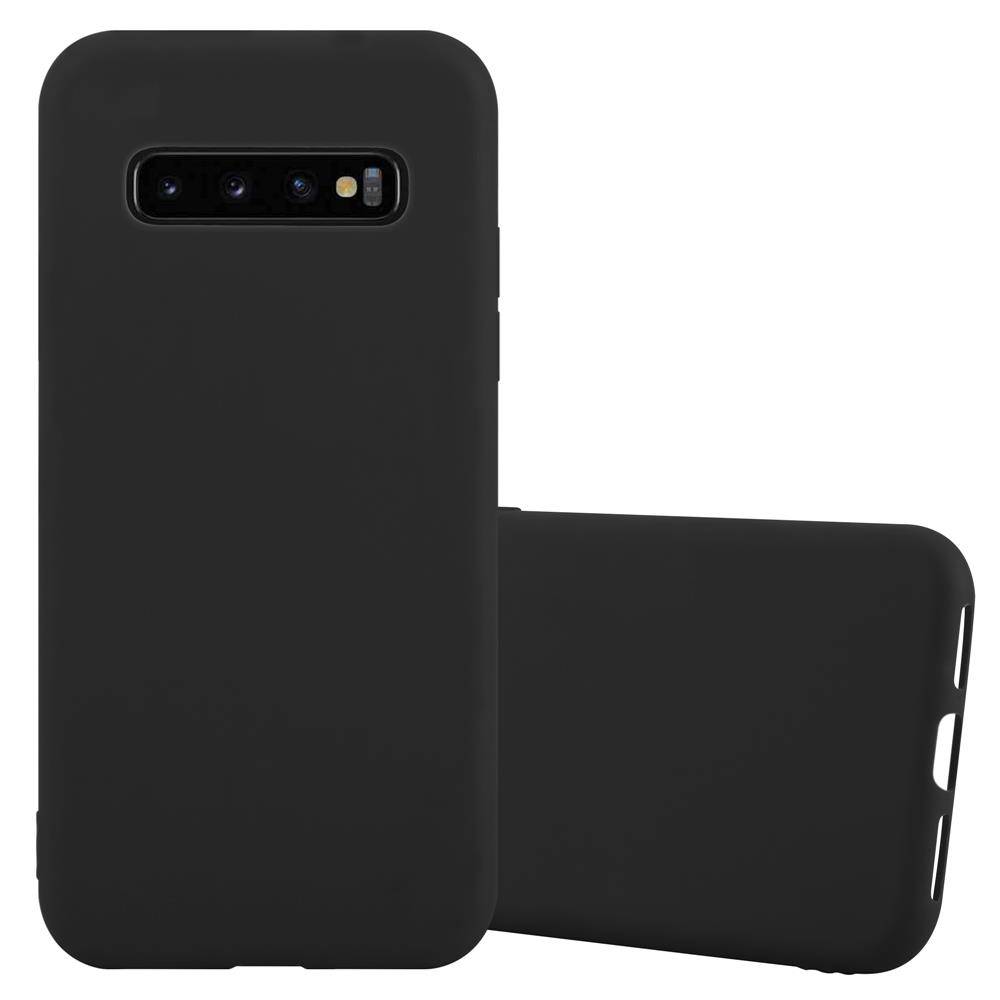 Cadorabo Hülle für Samsung Galaxy S10 PLUS Schutzhülle in Schwarz Handyhülle TPU Silikon Etui Case Cover