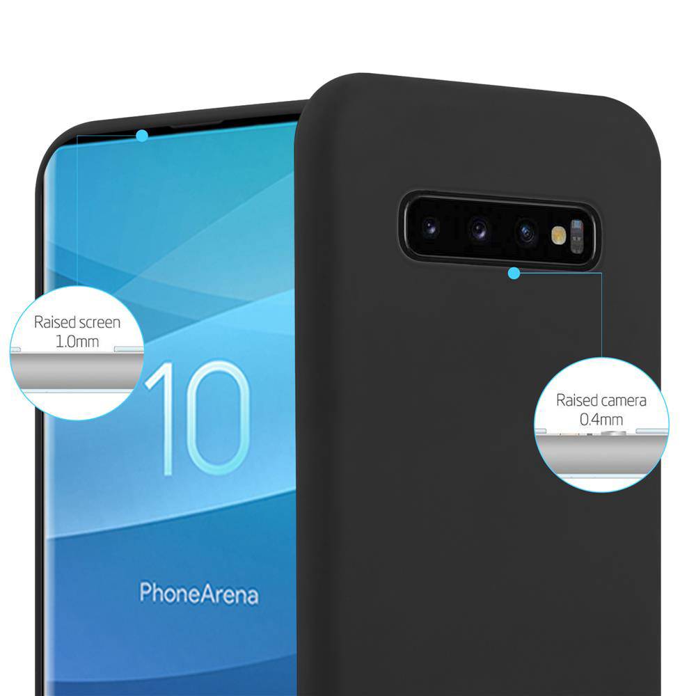 Cadorabo Hülle für Samsung Galaxy S10 PLUS Schutzhülle in Schwarz Handyhülle TPU Silikon Etui Case Cover