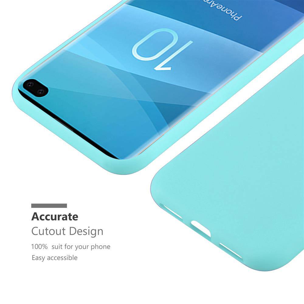 Cadorabo Hülle für Samsung Galaxy S10 PLUS Schutzhülle in Blau Handyhülle TPU Silikon Etui Case Cover