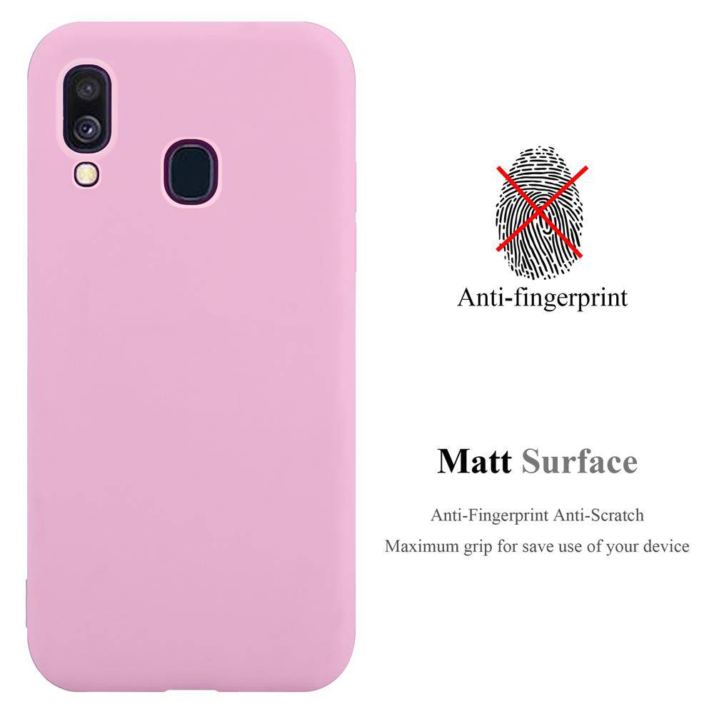 Cadorabo Hülle für Samsung Galaxy A40 Schutzhülle in Rosa Handyhülle TPU Silikon Etui Case Cover