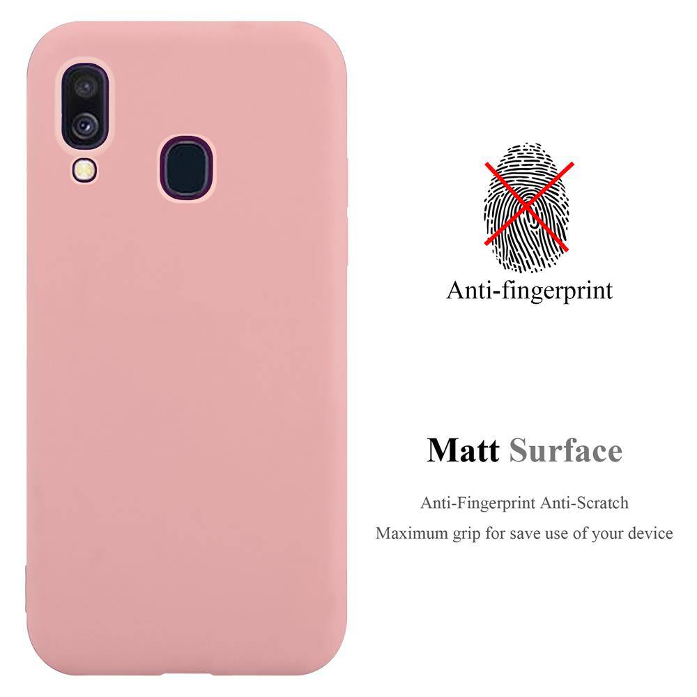 Cadorabo Hülle für Samsung Galaxy A40 Schutzhülle in Rosa Handyhülle TPU Silikon Etui Case Cover