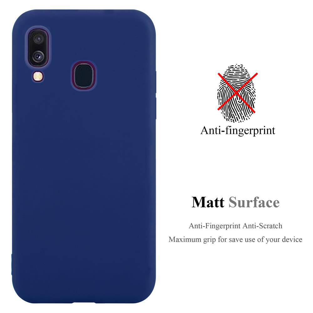 Cadorabo Hülle für Samsung Galaxy A40 Schutzhülle in Blau Handyhülle TPU Silikon Etui Case Cover