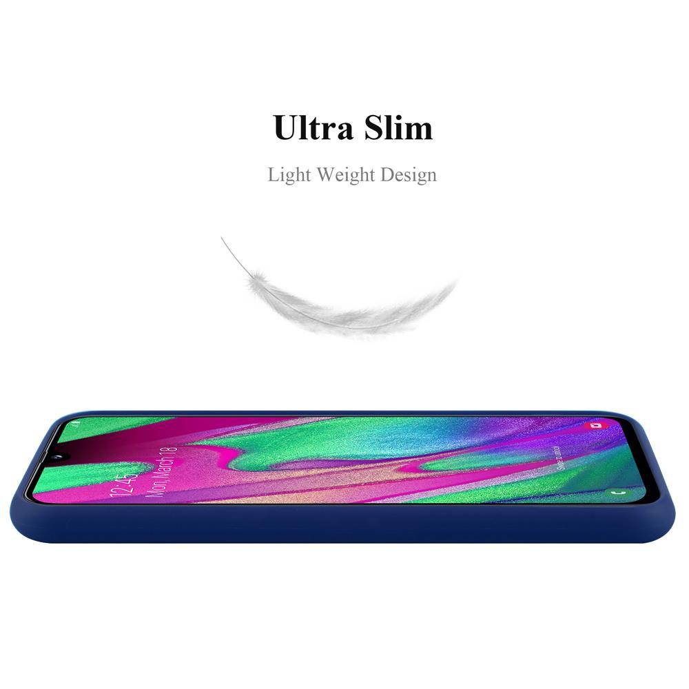 Cadorabo Hülle für Samsung Galaxy A40 Schutzhülle in Blau Handyhülle TPU Silikon Etui Case Cover