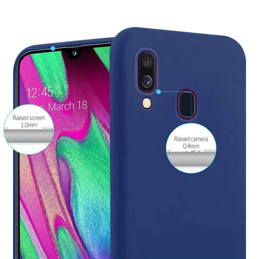 Cadorabo Hülle für Samsung Galaxy A40 Schutzhülle in Blau Handyhülle TPU Silikon Etui Case Cover