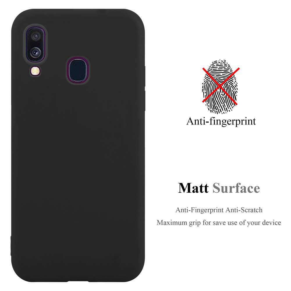 Cadorabo Hülle für Samsung Galaxy A40 Schutzhülle in Schwarz Handyhülle TPU Silikon Etui Case Cover