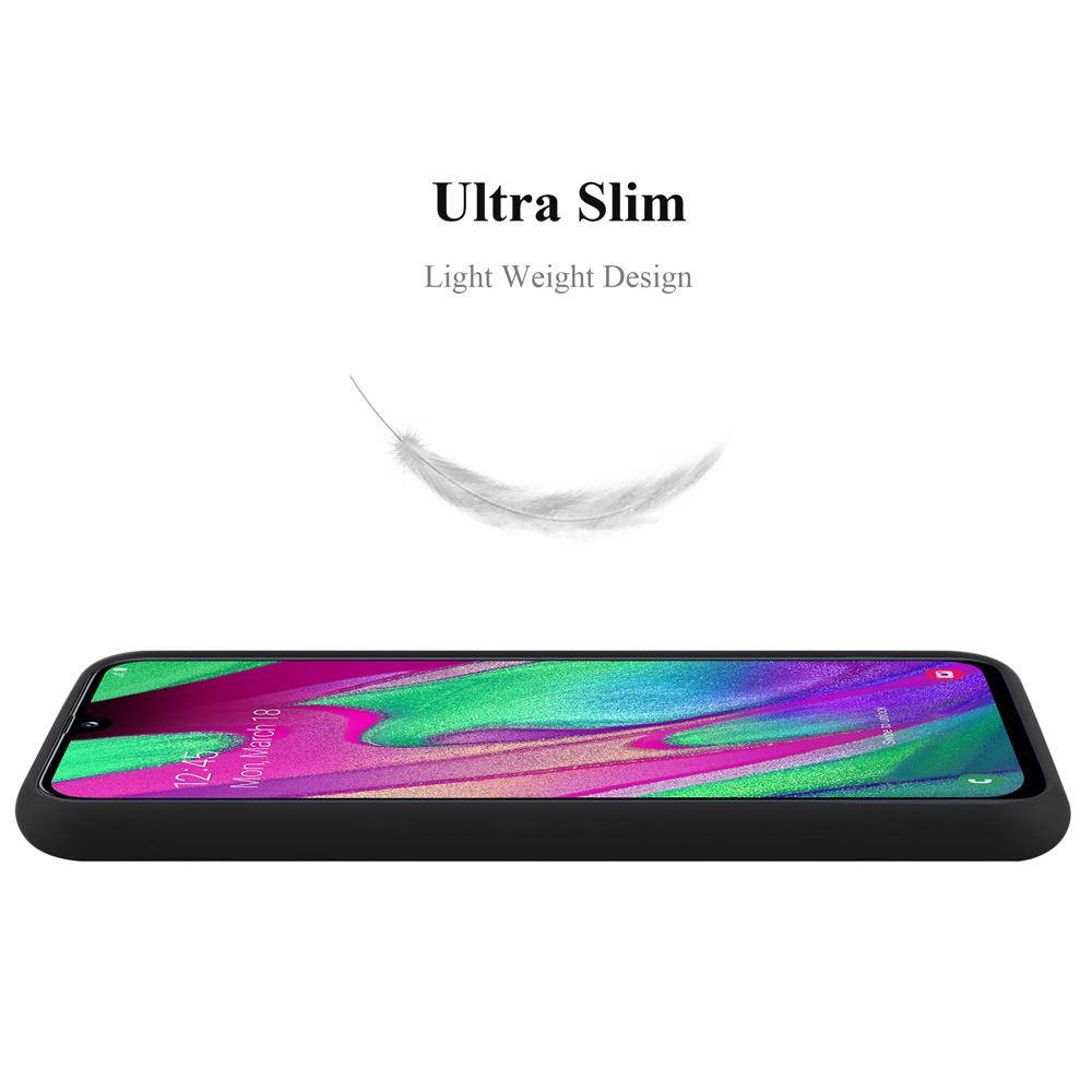 Cadorabo Hülle für Samsung Galaxy A40 Schutzhülle in Schwarz Handyhülle TPU Silikon Etui Case Cover