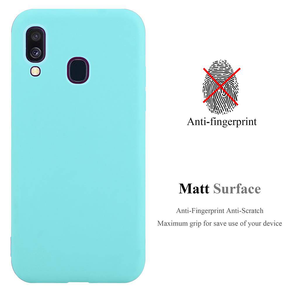 Cadorabo Hülle für Samsung Galaxy A40 Schutzhülle in Blau Handyhülle TPU Silikon Etui Case Cover