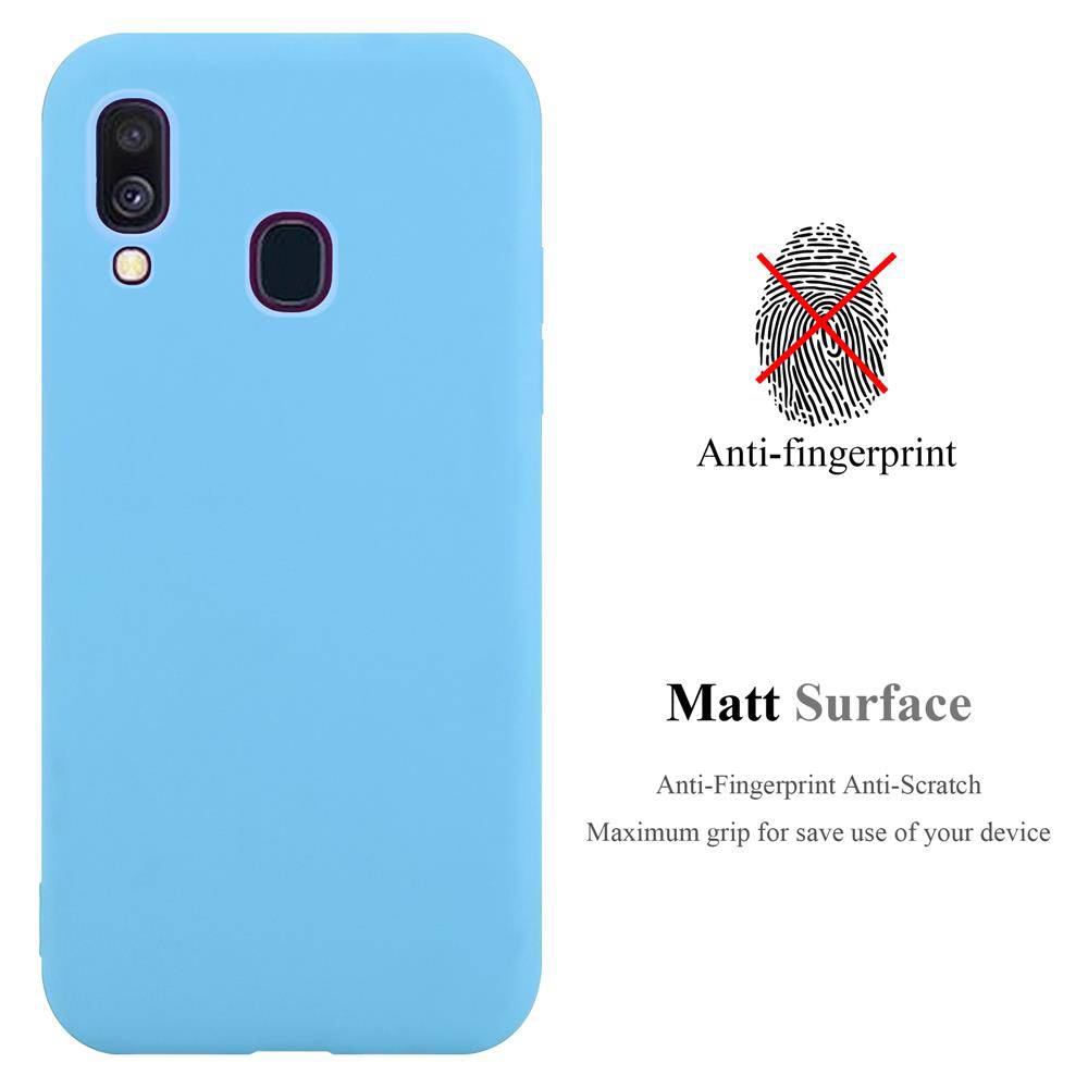 Cadorabo Hülle für Samsung Galaxy A40 Schutzhülle in Blau Handyhülle TPU Silikon Etui Case Cover