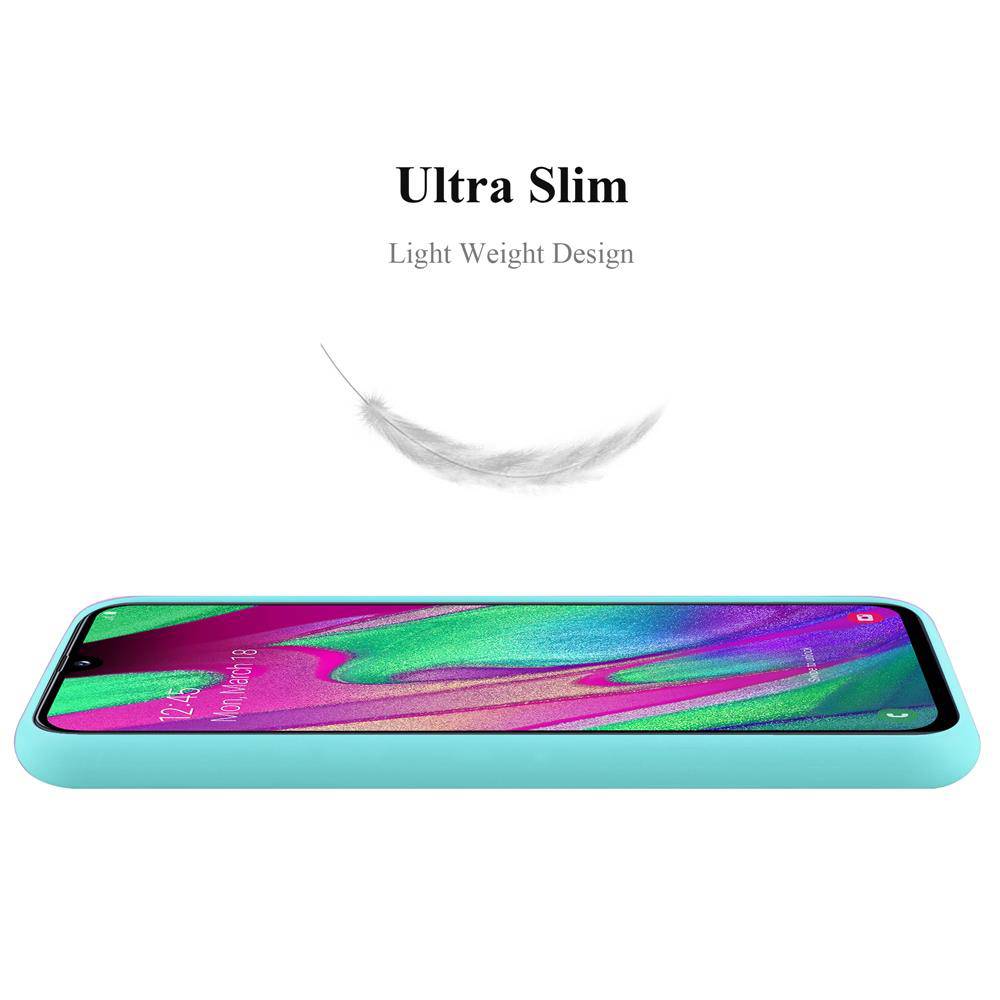 Cadorabo Hülle für Samsung Galaxy A40 Schutzhülle in Blau Handyhülle TPU Silikon Etui Case Cover