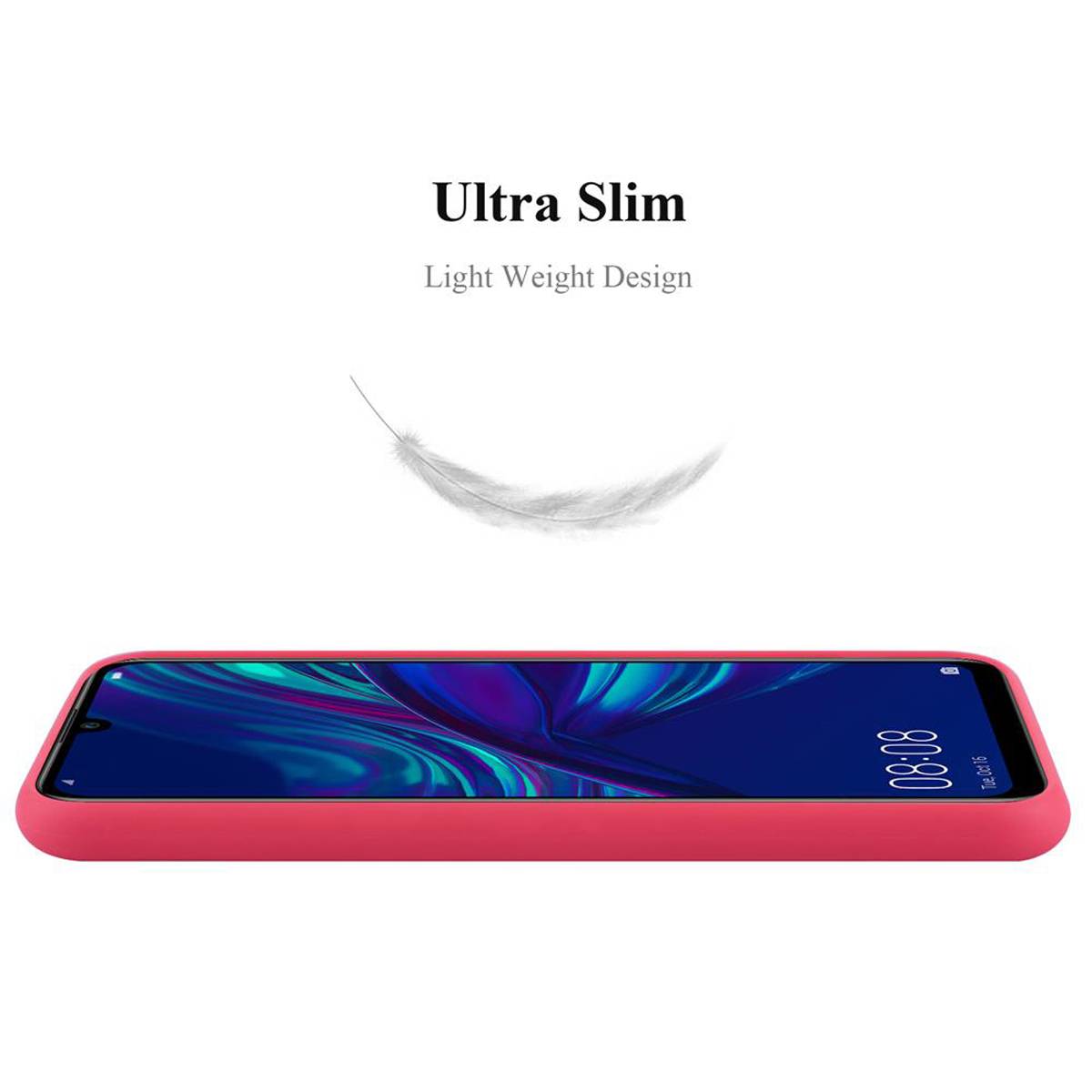 Cadorabo Hülle für Honor 10 LITE / Huawei P SMART 2019 Schutzhülle in Rot Handyhülle TPU Silikon Etui Case Cover