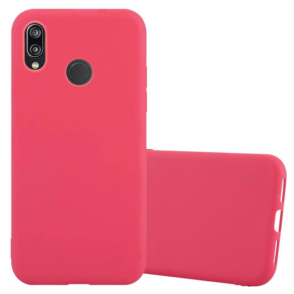 Cadorabo Hülle für Huawei P20 LITE 2018 / NOVA 3E Schutzhülle in Rot Handyhülle TPU Silikon Etui Case Cover