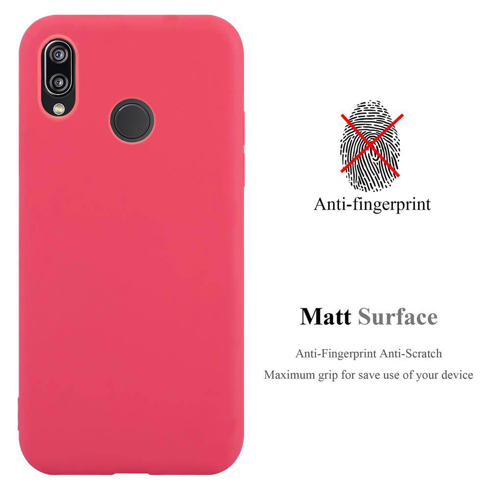 Cadorabo Hülle für Huawei P20 LITE 2018 / NOVA 3E Schutzhülle in Rot Handyhülle TPU Silikon Etui Case Cover