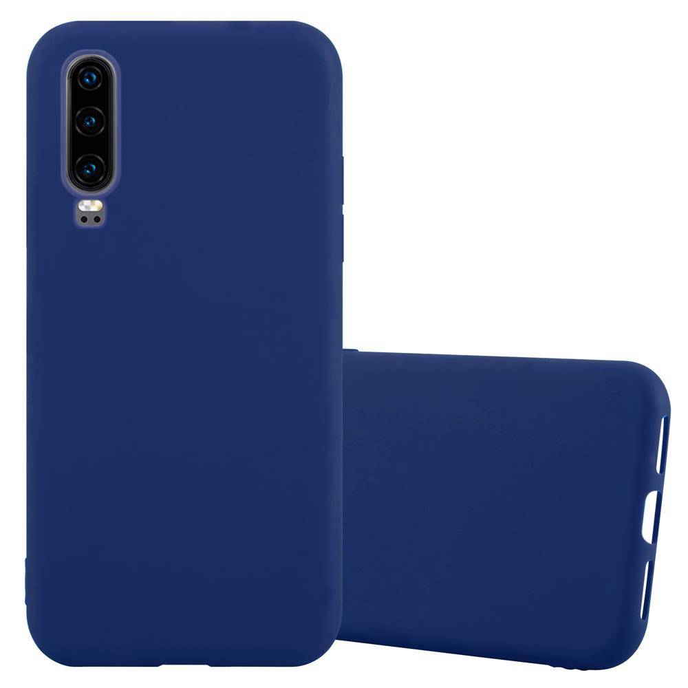 Cadorabo Hülle für Huawei P30 Schutzhülle in Blau Handyhülle TPU Silikon Etui Case Cover