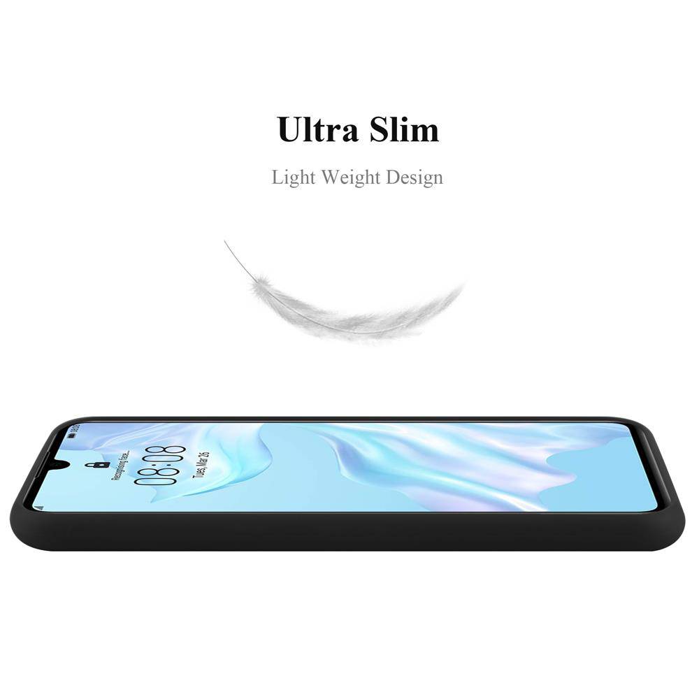 Cadorabo Hülle für Huawei P30 Schutzhülle in Schwarz Handyhülle TPU Silikon Etui Case Cover