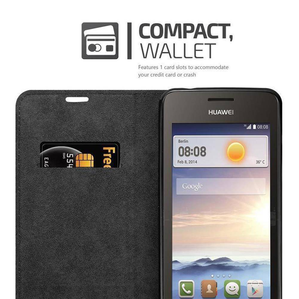 Cadorabo Hülle für Huawei Y3 / Y3C / Y330 / Y331 / Y360 Schutz Hülle in Rot Handyhülle Etui Case Cover Magnetverschluss
