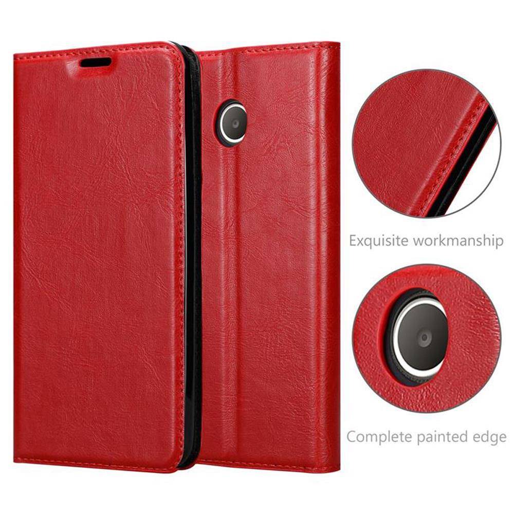 Cadorabo Hülle für Huawei Y3 / Y3C / Y330 / Y331 / Y360 Schutz Hülle in Rot Handyhülle Etui Case Cover Magnetverschluss