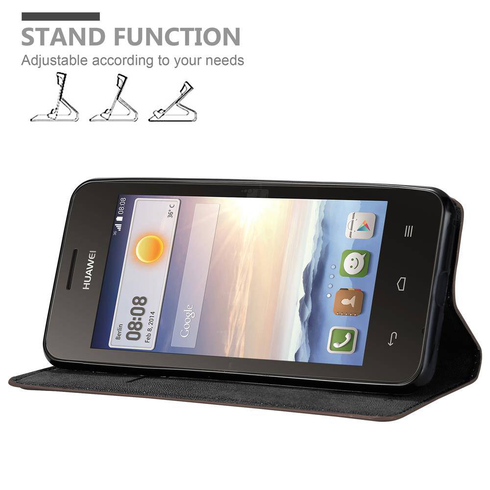 Cadorabo Hülle für Huawei Y3 / Y3C / Y330 / Y331 / Y360 Schutz Hülle in Braun Handyhülle Etui Case Cover