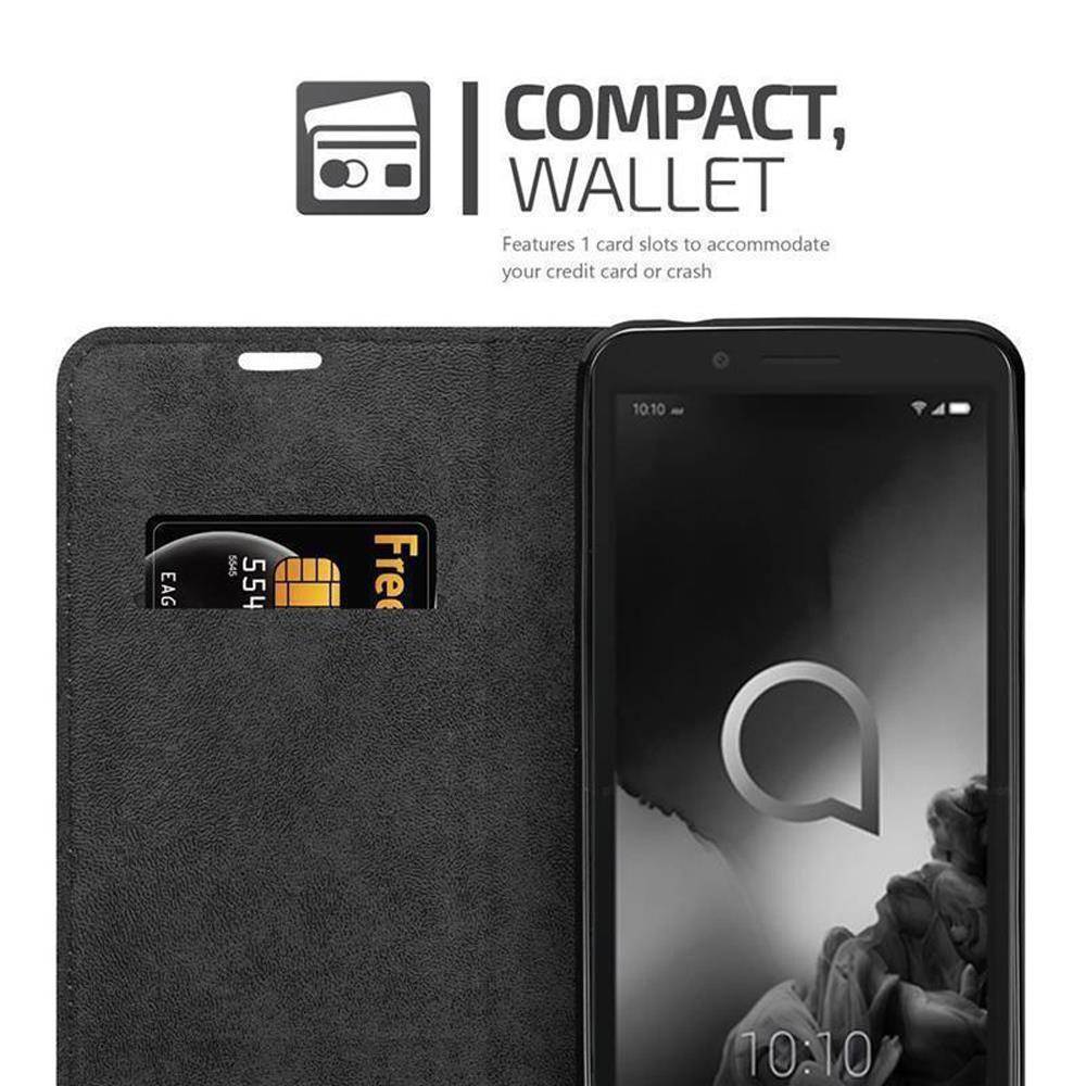 Cadorabo Hülle für Alcatel 1C 2019 Schutz Hülle in Braun Handyhülle Etui Case Cover Magnetverschluss