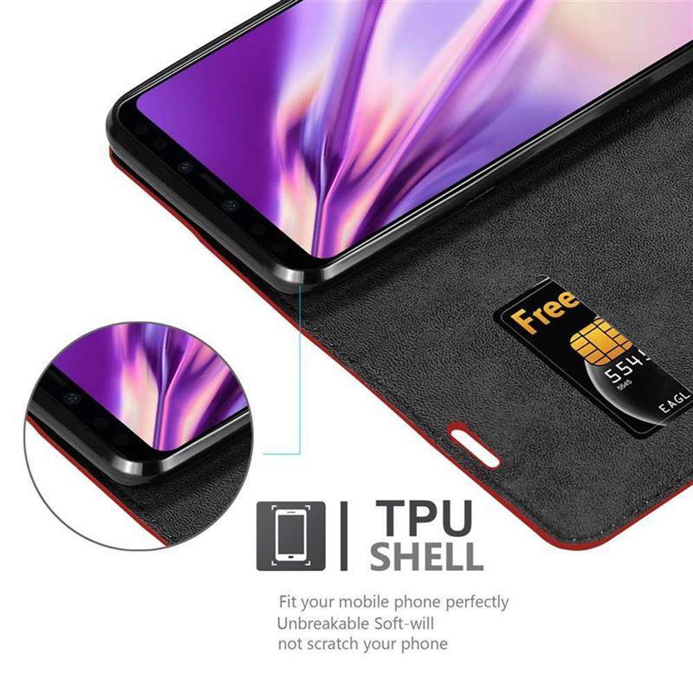 Cadorabo Hülle für Google PIXEL 4 XL Schutz Hülle in Rot Handyhülle Etui Case Cover Magnetverschluss