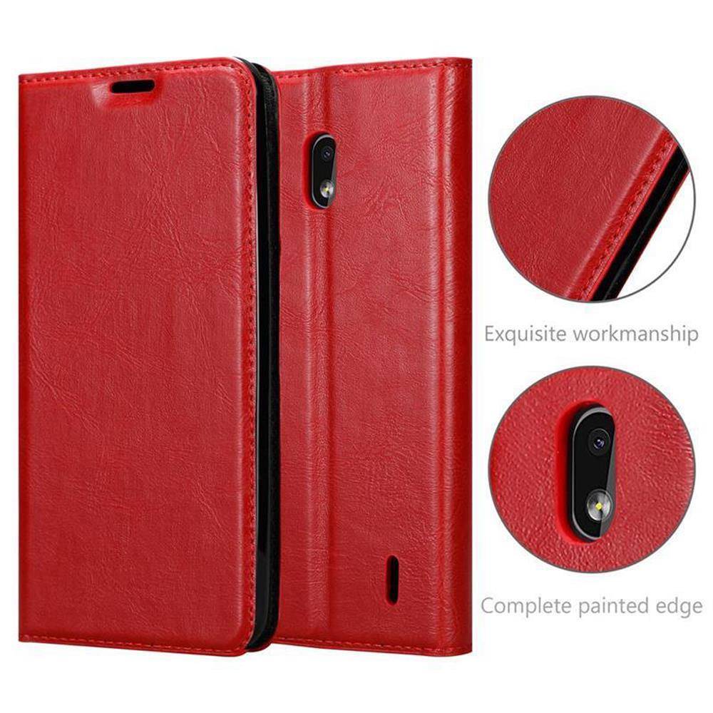 Cadorabo Hülle für Nokia 2.2 Schutz Hülle in Rot Handyhülle Etui Case Cover Magnetverschluss