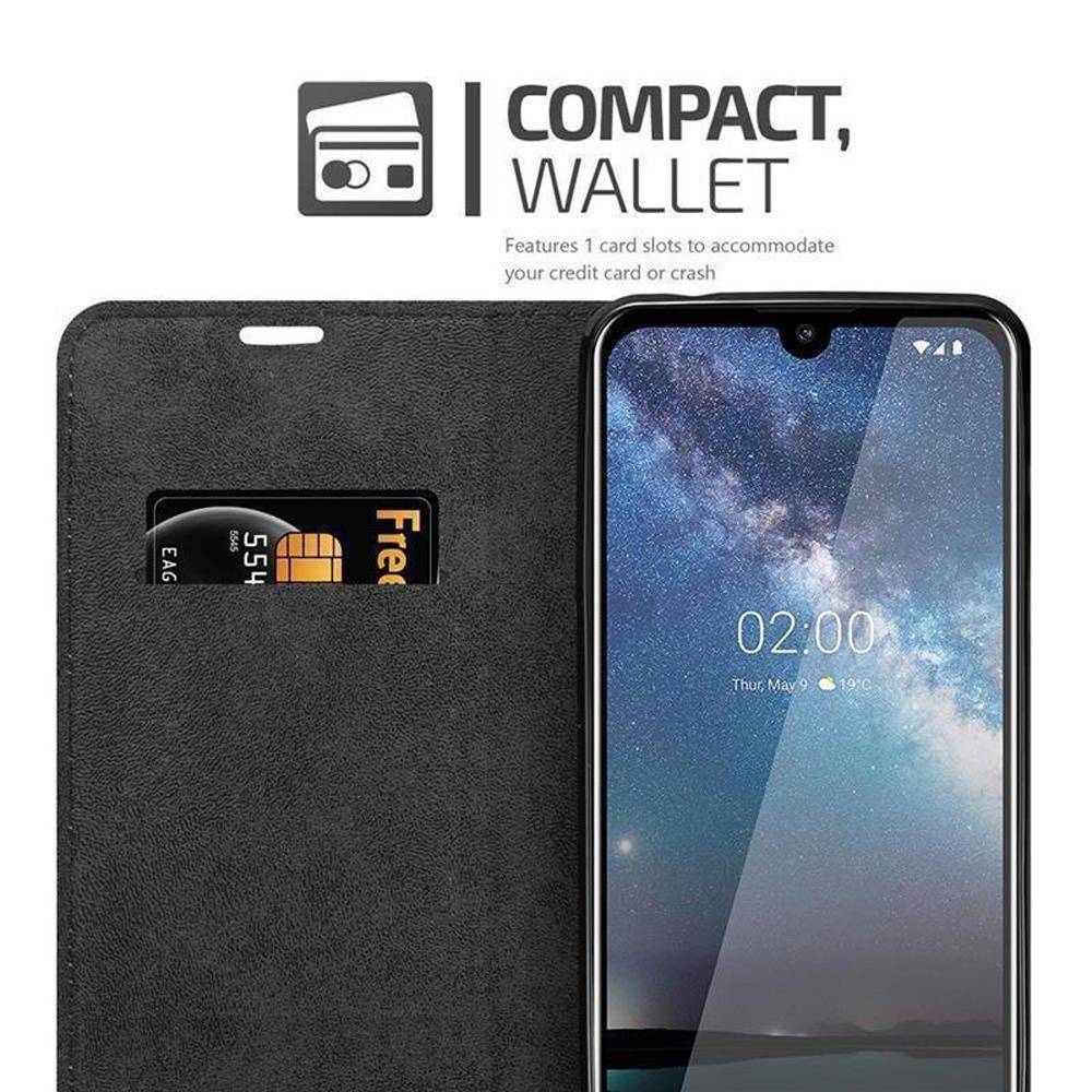 Cadorabo Hülle für Nokia 2.2 Schutz Hülle in Rot Handyhülle Etui Case Cover Magnetverschluss