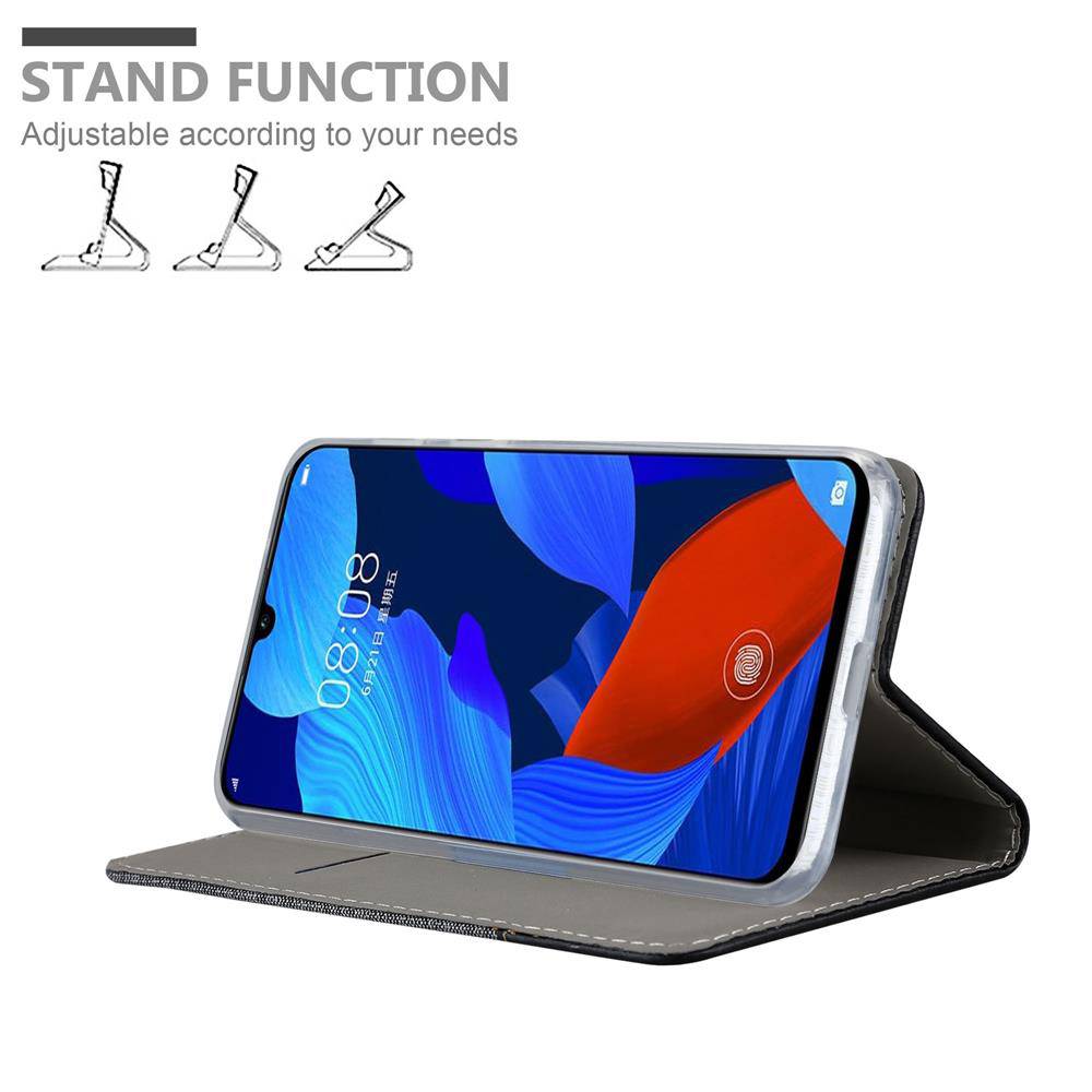 Cadorabo Hülle für Huawei NOVA 5 / 5 PRO Schutzhülle in Grau Handy Hülle Etui Book Case Cover