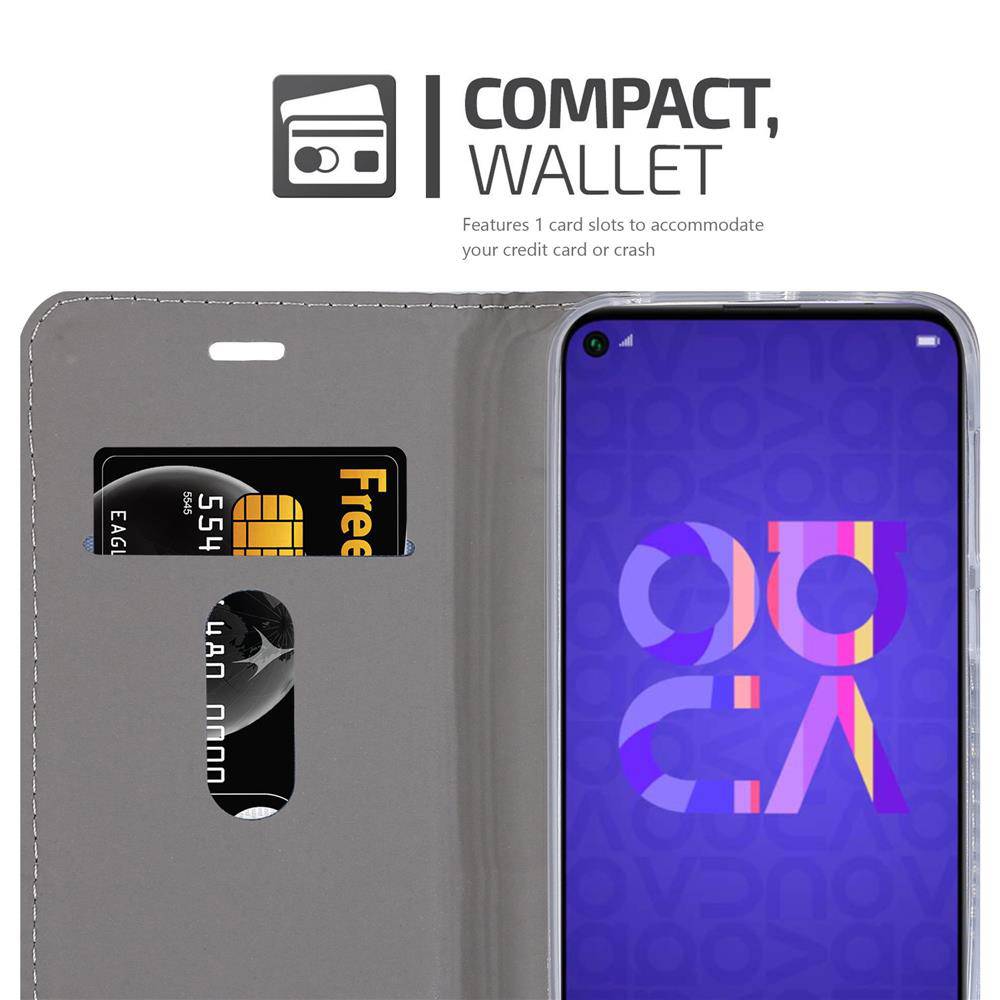 Cadorabo Hülle für Huawei NOVA 5 / 5 PRO Schutzhülle in Grau Handy Hülle Etui Book Case Cover