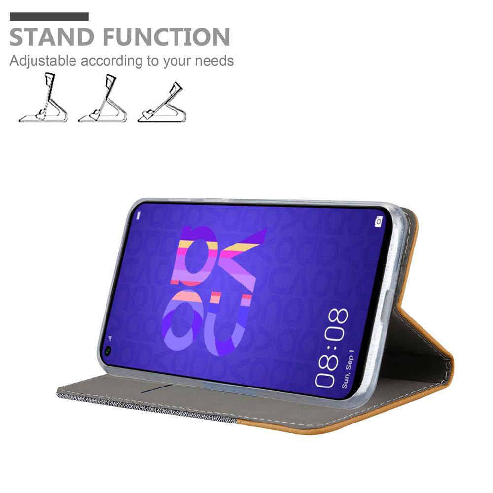 Cadorabo Hülle für Huawei NOVA 5 / 5 PRO Schutzhülle in Grau Handy Hülle Etui Book Case Cover