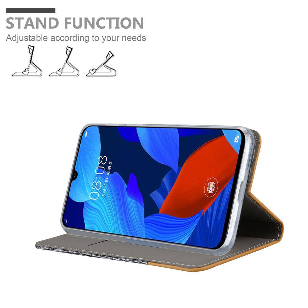 Cadorabo Hülle für Huawei NOVA 5 / 5 PRO Schutzhülle in Grau Handy Hülle Etui Book Case Cover