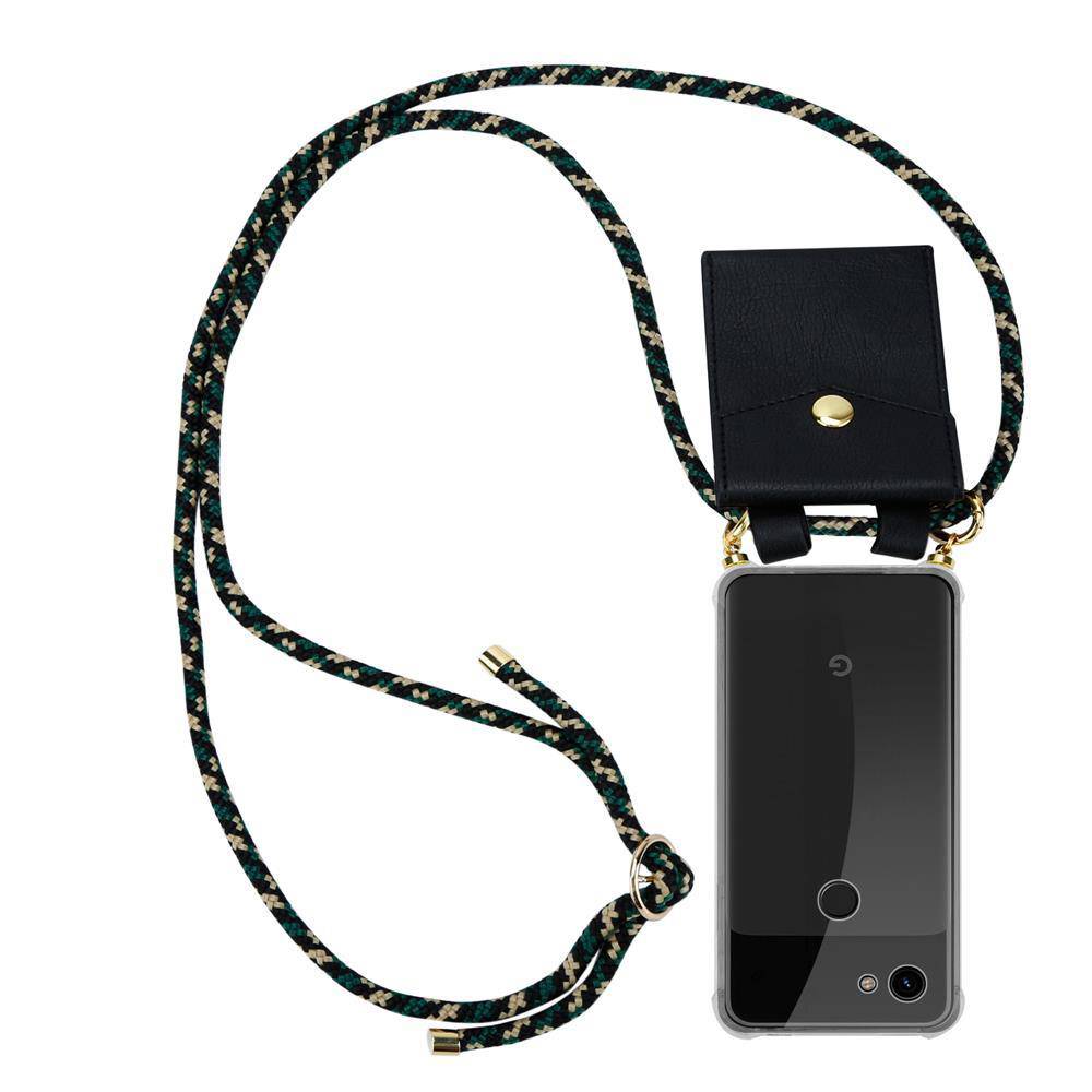 Cadorabo Hülle für Google PIXEL 3A Schutzhülle in Braun Handy Kette Silikon Kordel abnehmbares Etui