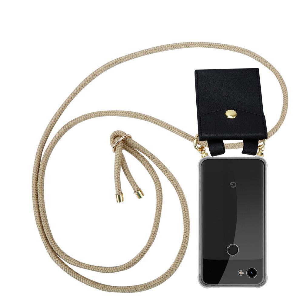 Cadorabo Hülle für Google PIXEL 3A Schutzhülle in Braun Handy Kette Silikon Kordel abnehmbares Etui