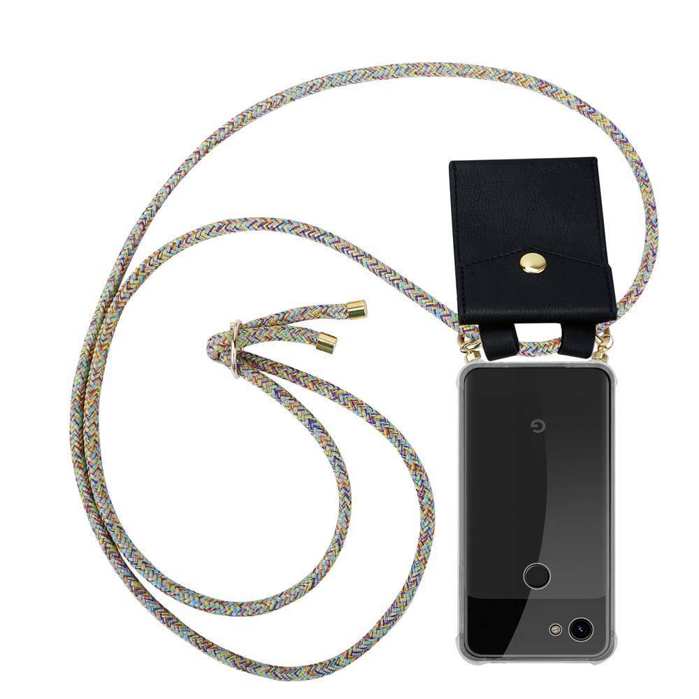 Cadorabo Hülle für Google PIXEL 3A XL Schutzhülle in Gelb Handy Kette Silikon Kordel abnehmbares Etui