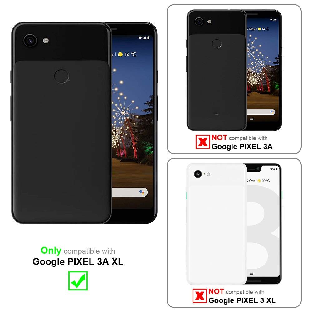 Cadorabo Hülle für Google PIXEL 3A XL Schutzhülle in Schwarz Handy Kette Silikon Kordel abnehmbares Etui