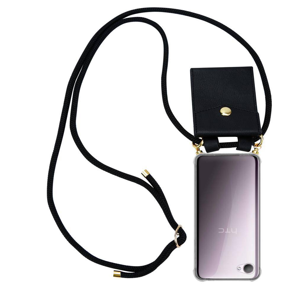 Cadorabo Hülle für HTC Desire 12 Schutzhülle in Schwarz Handy Kette Silikon Kordel abnehmbares Etui