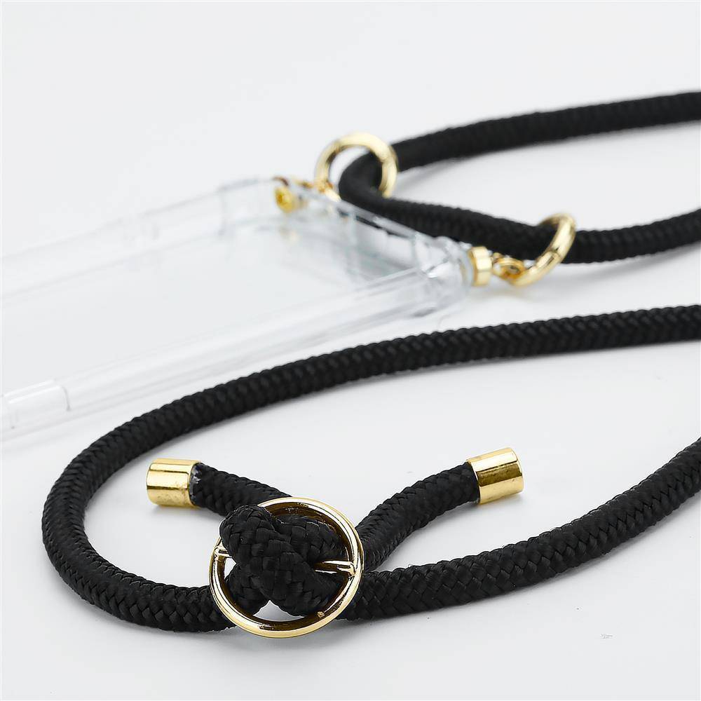 Cadorabo Hülle für HTC Desire 12 Schutzhülle in Schwarz Handy Kette Silikon Kordel abnehmbares Etui